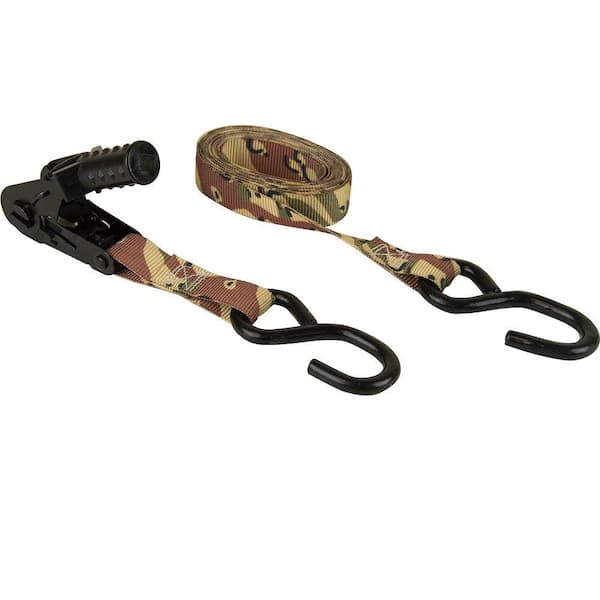 Keeper Desert Camo Ratchet Tie-Down Strap 12 ft. x 1 in. 500 lbs. (4-Pack)