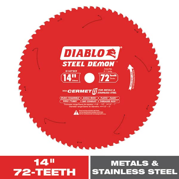 14in. x 72-Tooth Steel Demon Cermet II Circular Saw Blade for Medium Metal