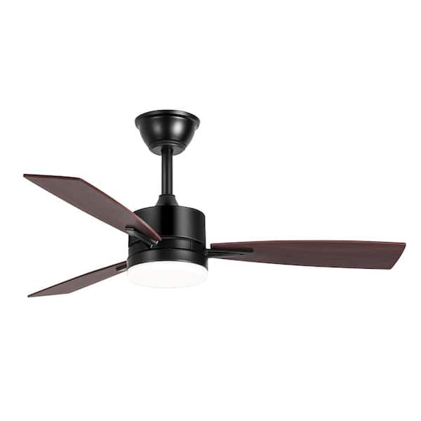 Breezary Vladimir 42 in. Integrated LED Indoor Black Ceiling Fan with Light and Remote Control Included