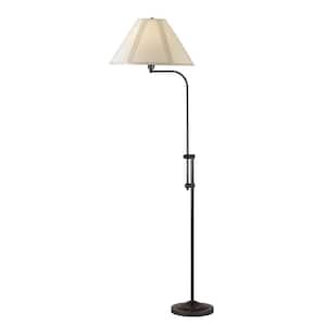67.5 in. Bronze 1 Dimmable (Full Range) Standard Floor Lamp for Living Room with Cotton Empire Shade