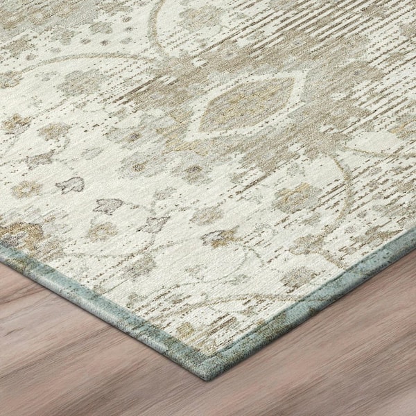 Chantille Machine Washable Indoor/Outdoor Abstract ACN3100 Ivory 9 ft. x 12 ft. Area Rug