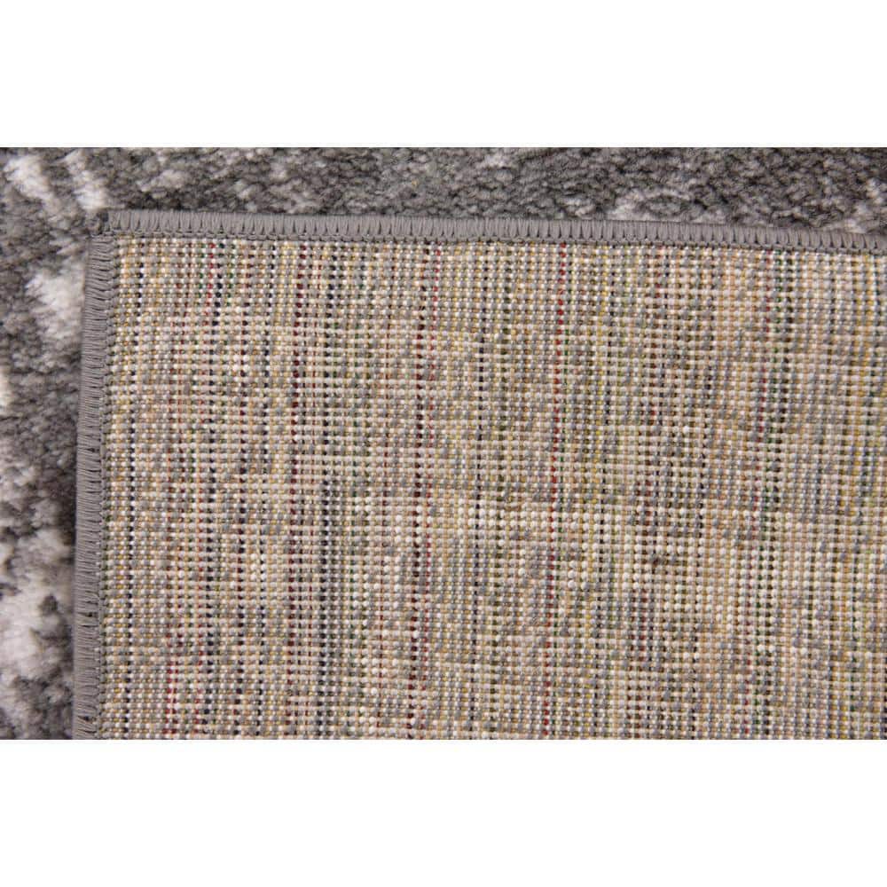 Handmade Dark Grey Stain-Resistant Square Area Rug