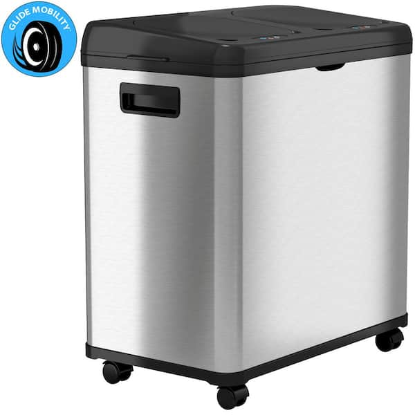 iTouchless 16 Gal. Dual-Compartment Touchless Sensor Recycle Can Stainless Steel