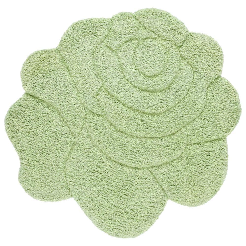 Novelty 6 ft. x 6 ft. Green Floral Round Area Rug price history on PriceWatchPro