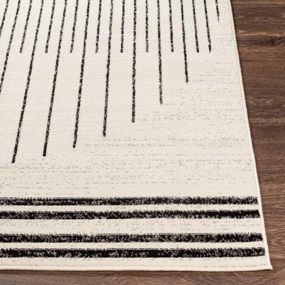 Livabliss Black and Ivory Geometric 7'10" x 10' Area Rug