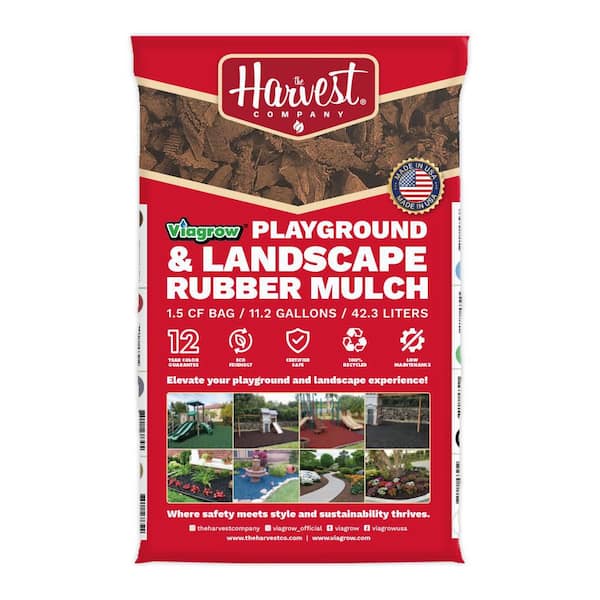 1.5 cu. ft. bag (11.2 gallons / 42.3 liters), Cypress Rubber Playground and Landscape Mulch