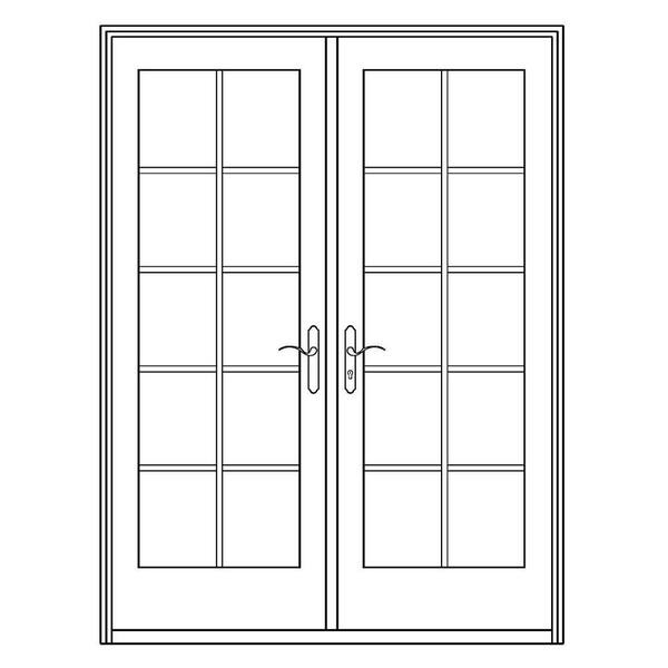 Ashworth - Professional Series 72 in. x 80 in. White Aluminum/Wood French Patio Door