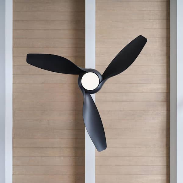 Topan Smart 52 in. Indoor/Outdoor Midnight Black Ceiling Fan with LED Light Kit and Remote Included