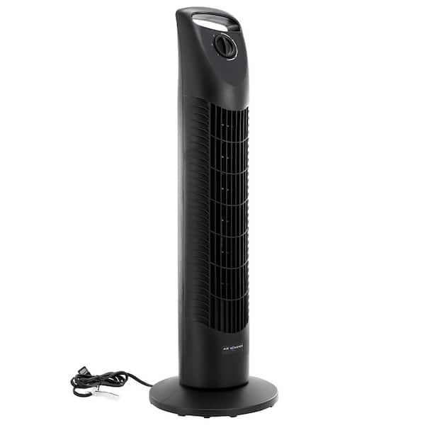 30 in. 3-Speed Oscillating Tower Fan in Black