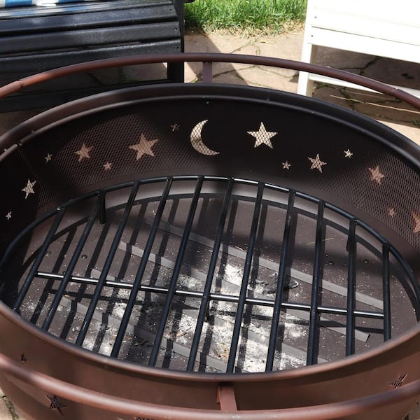 Sunnydaze Firewood Grate Round Black Steel Outdoor Fire Pit Accessory - 12 Sunnydaze Firewood Grate Round Black Steel Outdoor Fire Pit Accessory - 12