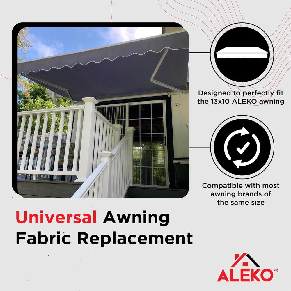 Gray Polyester UV-Protected Retractable Awning Fabric Replacement