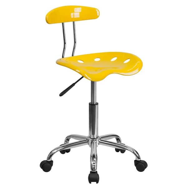 Flash Furniture Vibrant Orange-Yellow and Chrome Task Chair with Tractor Seat