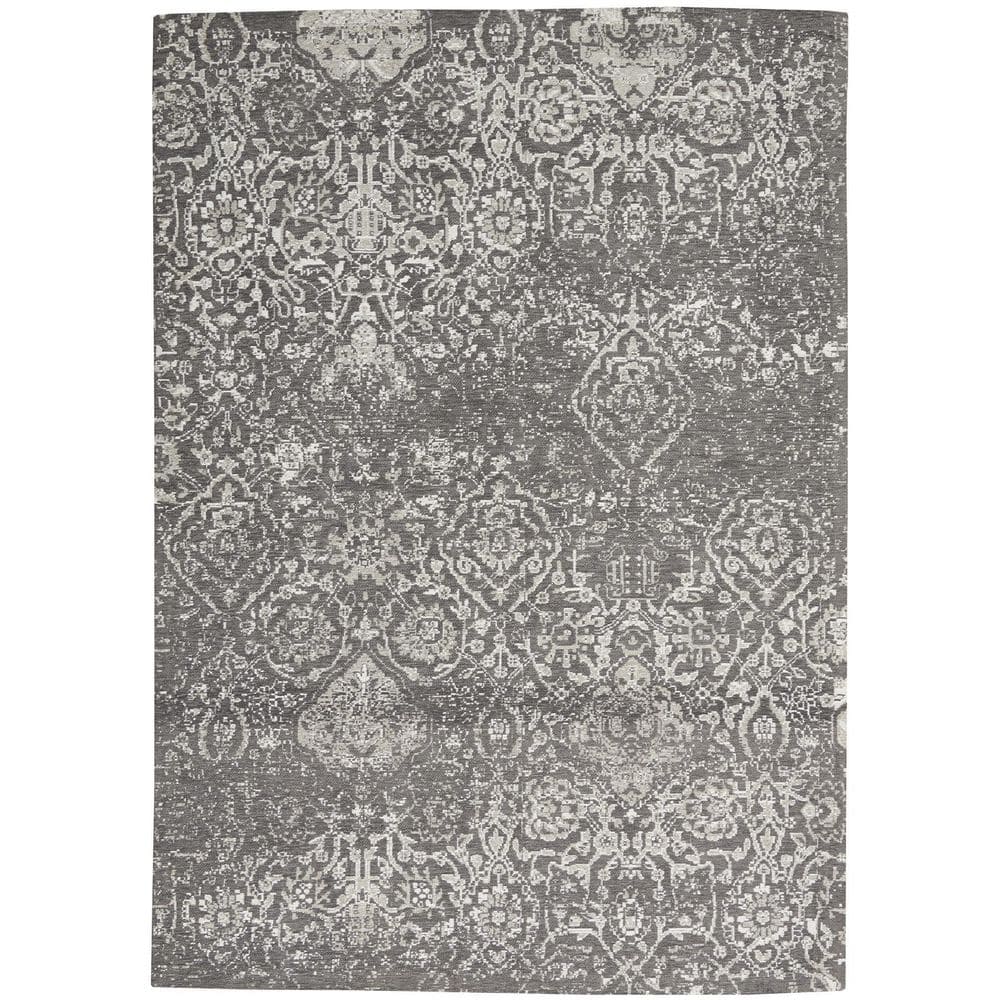 Gray Polypropylene 5 ft. x 7 ft. Abstract Indoor Area Rug