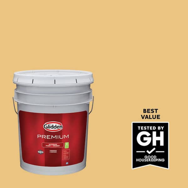 Glidden Premium 1 gal. PPG1208-4 Gold Buff Semi-Gloss Interior Latex Paint