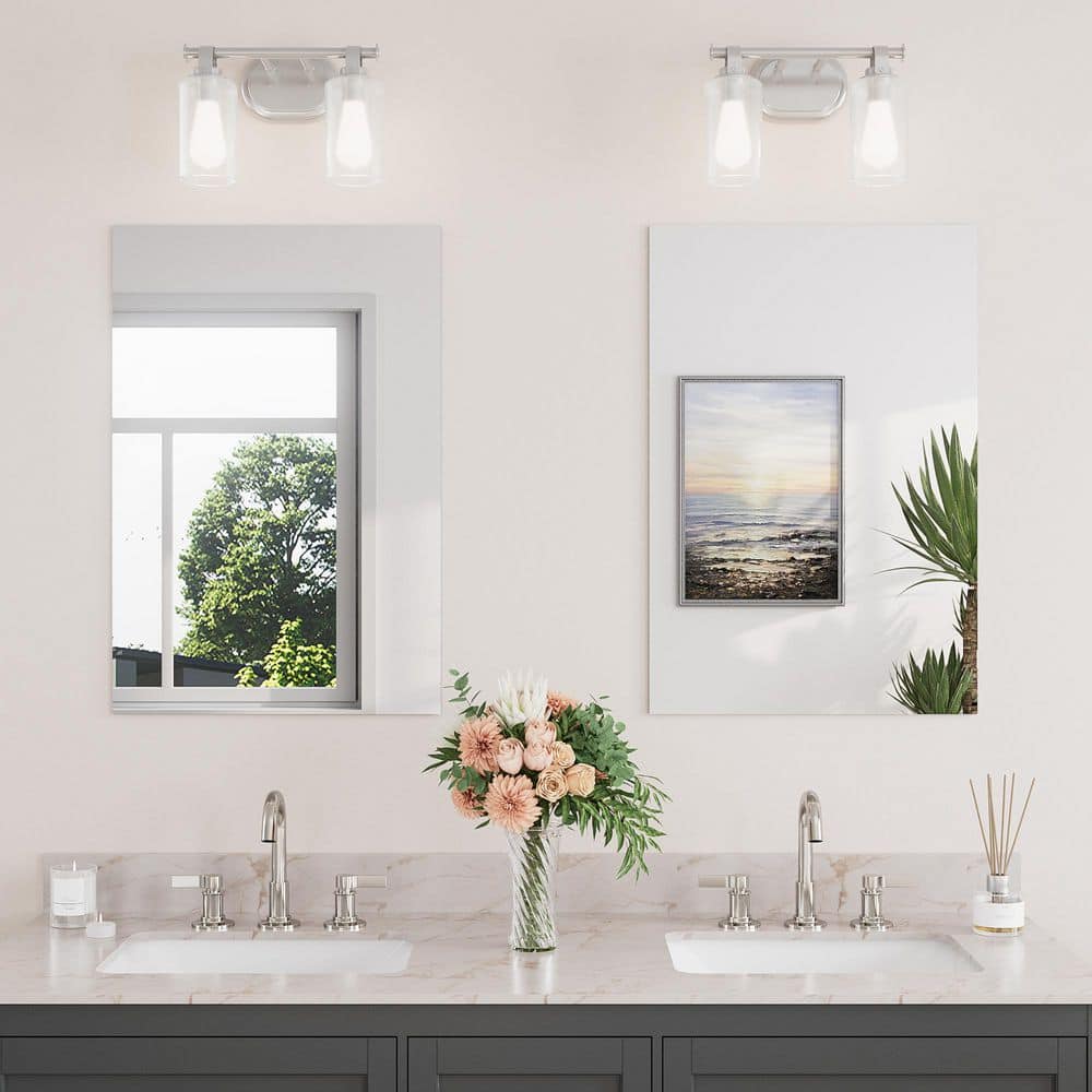 20 in. W x 30 in. H Rectangular Bathroom Mirrors Frameless Wall Mount Bathroom Vanity Mirror (2-Pieces) price history on PriceWatchPro