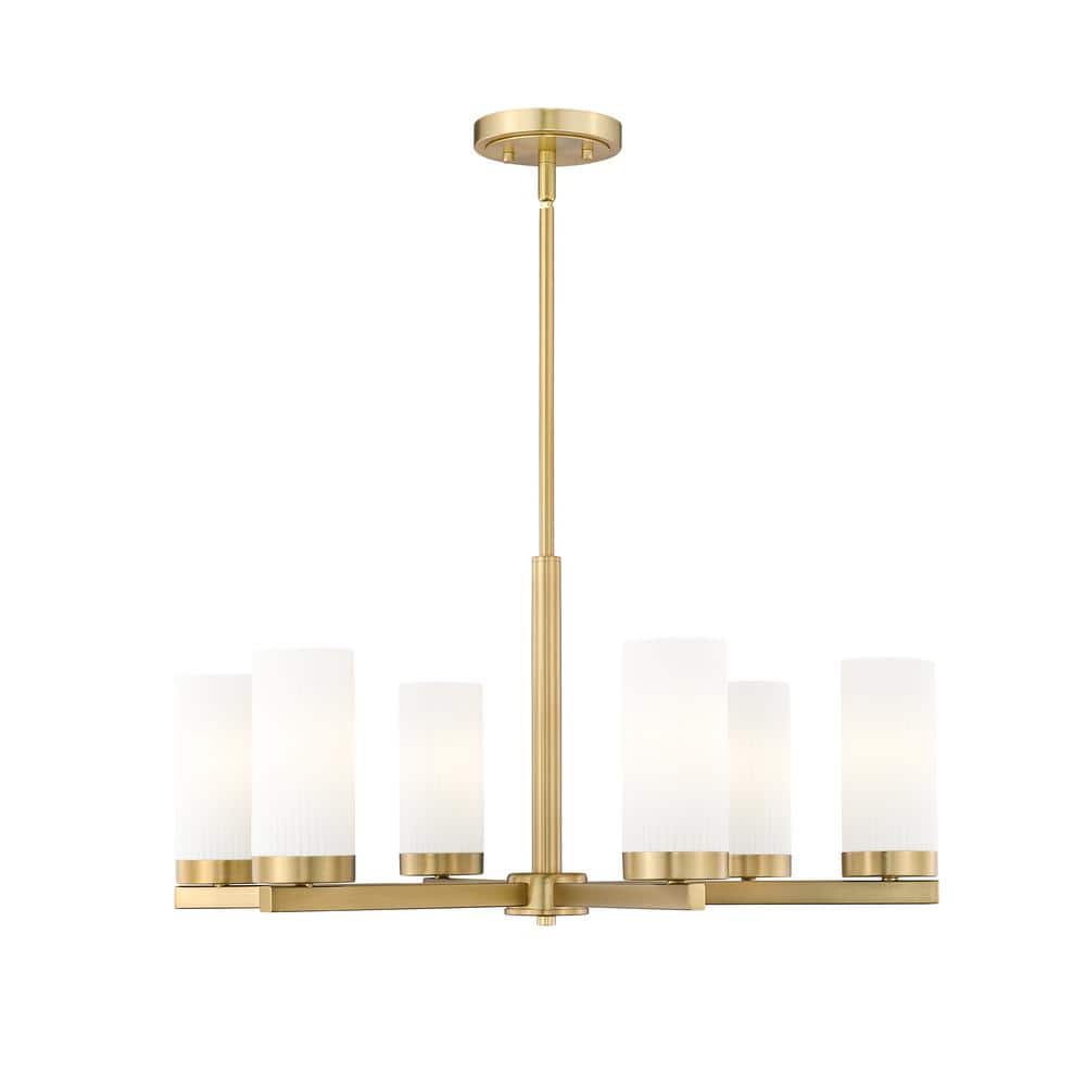 Danica 6-Light in Modern Gold Chandelier with no bulbs included