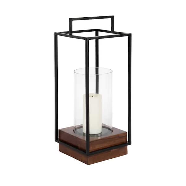Brandt Black/Walnut Brown Wood Candle Holder