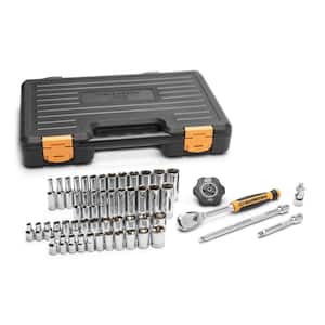 1/4 in. Drive 90-Tooth 6-Point Standard and Deep SAE/Metric Mechanics Tool Set (52-Piece)