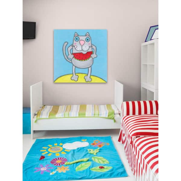 Unbranded 32 in. H x 32 in. W "With Watermelon" by Tatijana Lawrence Printed Canvas Wall Art