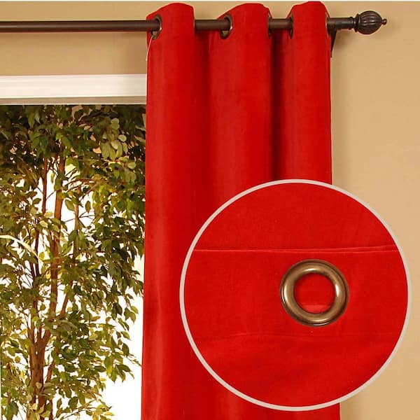 Home Decorators Collection Sheer Kavita Red Grommet Curtain