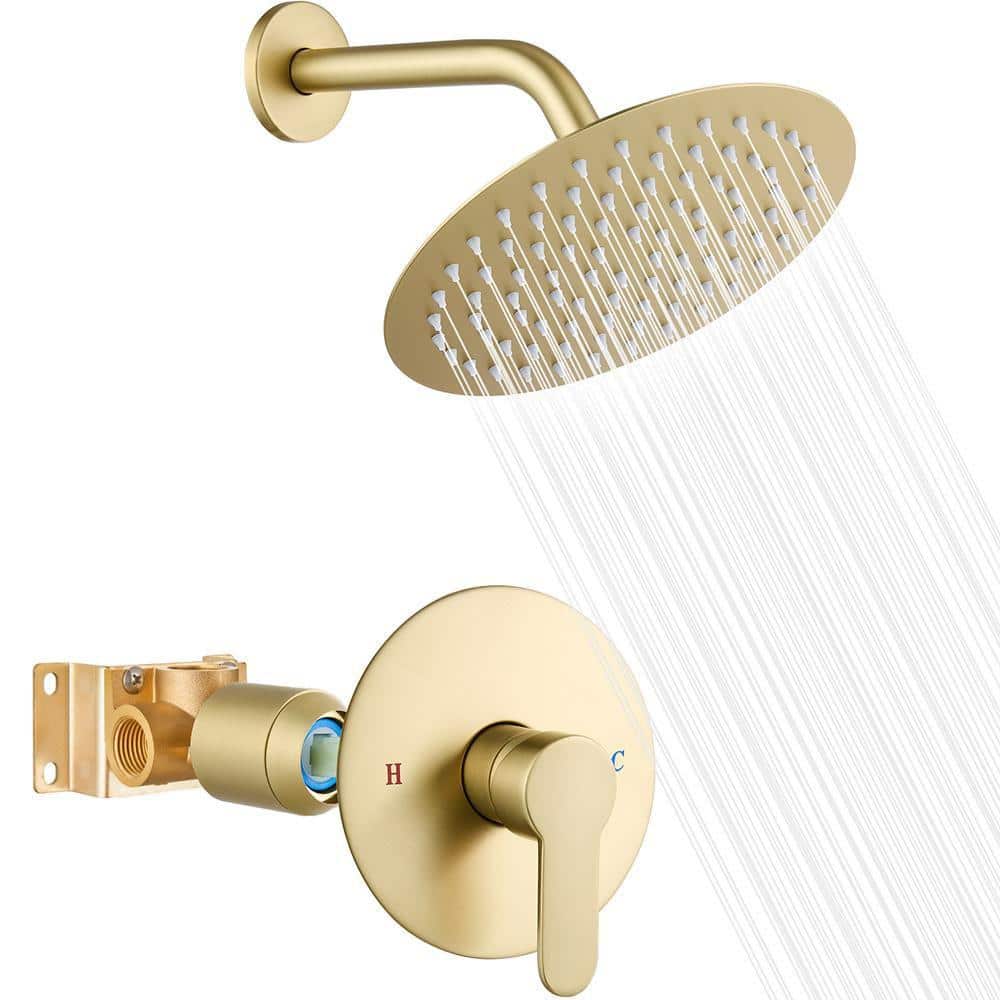 シャワーズ☆ ゴールドスター　1ed Single Handle 1-Spray 8 in. Rainfall Shower Faucet 1.8 GPM with