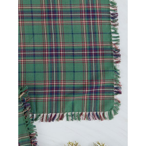 April Cornell 18 in. x 18 in. Balsam Green Plaid Cotton Napkins (Set of 4)