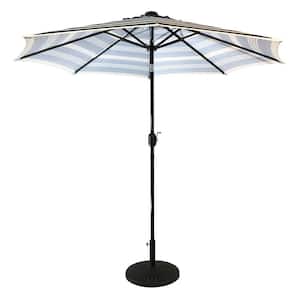 destination summer 9-foot round solar aluminum patio umbrella in chino California 9' Outdoor Deck, Pool or Umbrella, Crank Lift, Auto Tilt, Bronze Pole, Terracotta Olefin : Clothing, Shoes & Jewelry hours without the need for electricity 9' Designer - Infinite 360