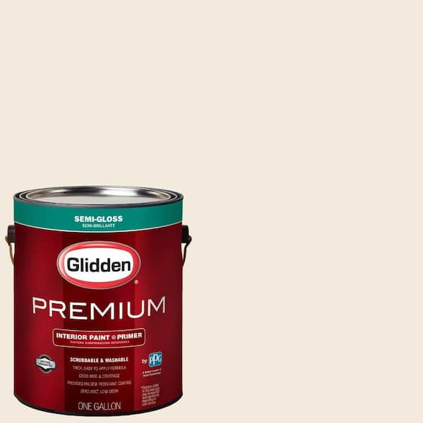 Glidden Premium 1 gal. #HDGWN41U Swiss Coffee Semi-Gloss Interior Paint with Primer