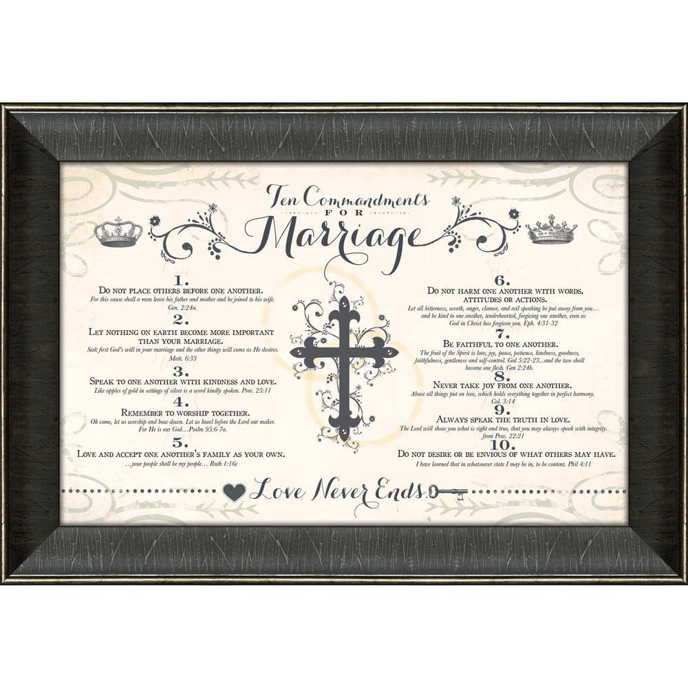 Wedding & Family Modern 10 Commandments Marriage By Carpentree Framed 