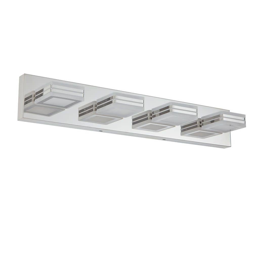 26 in. 4-Light Chrome Dimmable LED Vanity Lights Over Mirror Bath Wall Lighting price history on PriceWatchPro