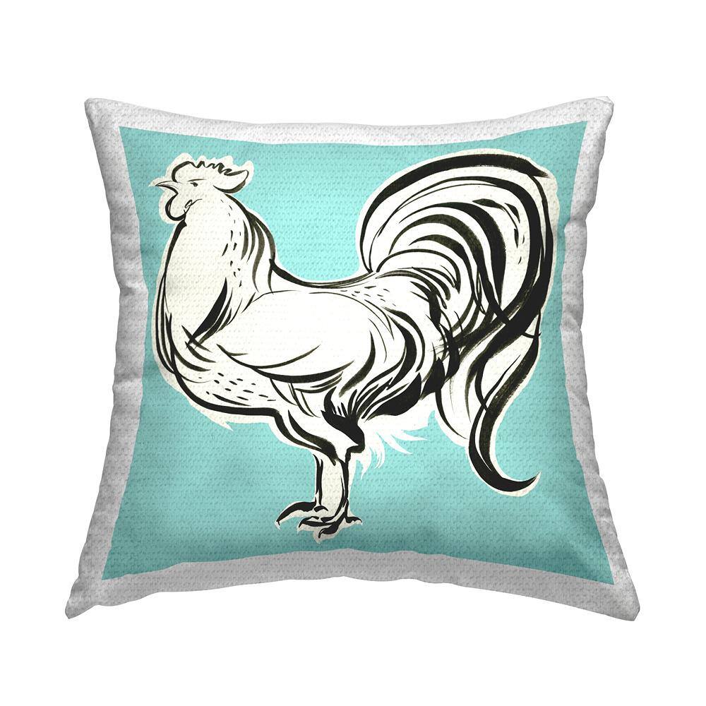 Abstract Rooster Doodle Blue Square Outdoor Throw Pillow price history on PriceWatchPro