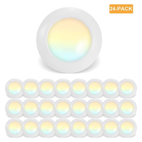 6 in. 90 CRI 2700K-5000K 5CCT Selectable LED Dimmable Light, Integrated LED Flush Mount Ceiling Disk Light (24-Pack)