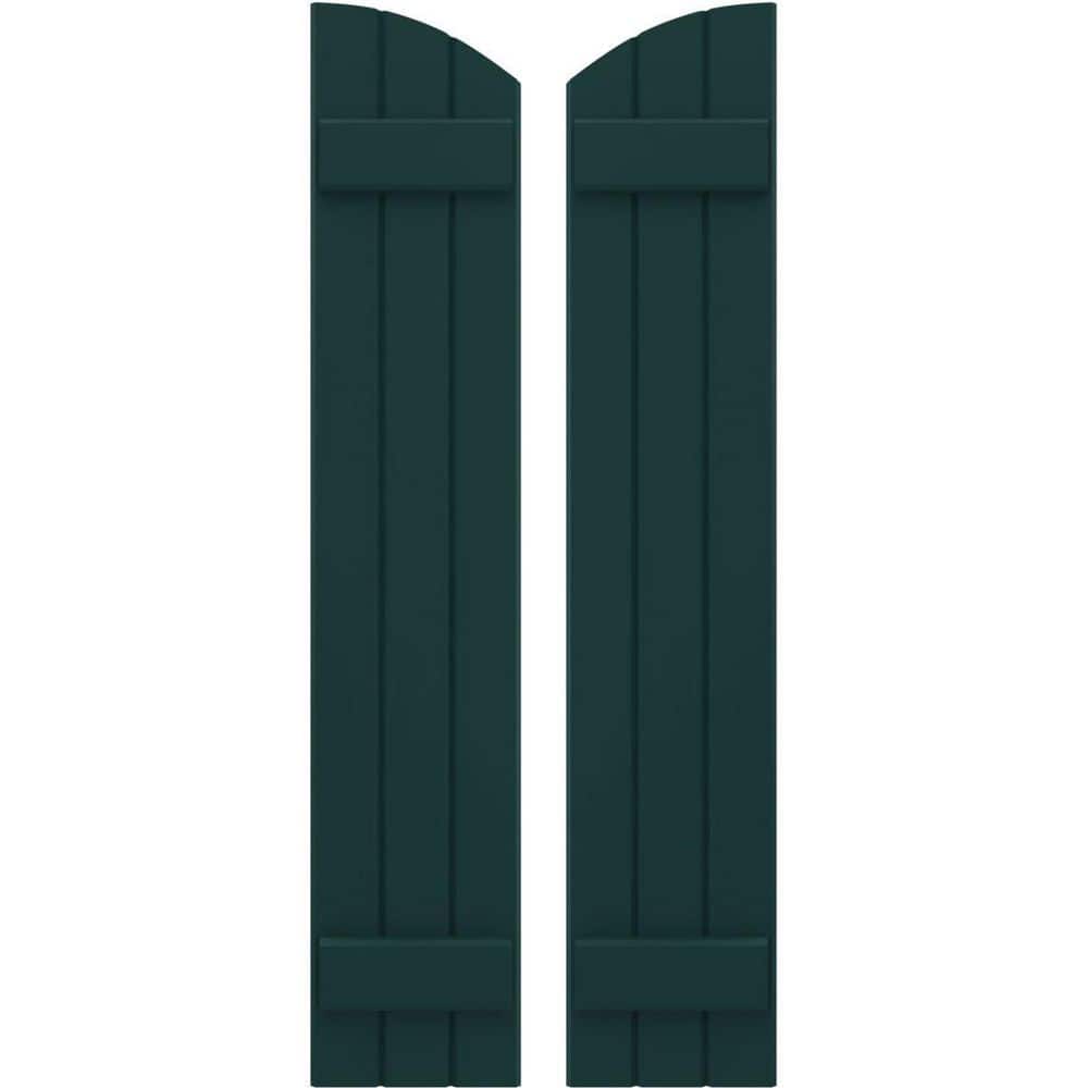 10-1/2 in. W x 80 in. H Americraft Exterior Real Wood Joined Board and Batten Shutters Elliptical Top Thermal Green price history on PriceWatchPro