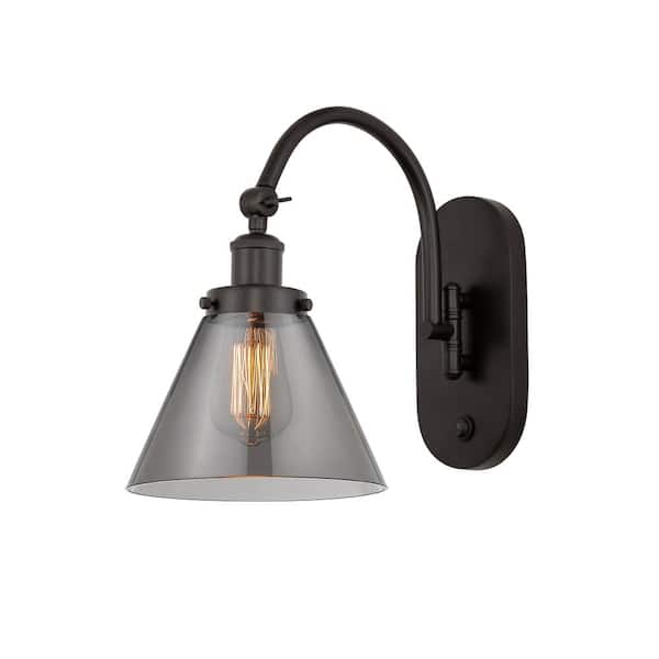 Innovations Cone 1-Light Oil Rubbed Bronze Wall Sconce with Glass Shade