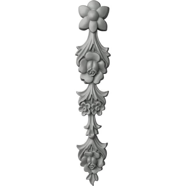 Ekena Millwork 3-7/8 in. x 19-1/4 in. x 1-1/4 in. Hillsborough Flower Drop Onlay