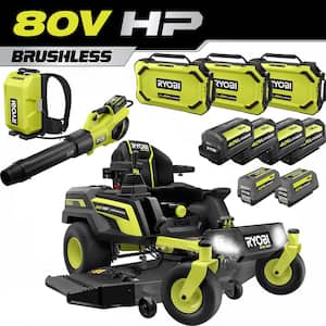 54 in. 80-Volt HP Brushless Battery Electric Cordless Zero Turn Mower, Blower, Backpack Battery - Batteries and Chargers