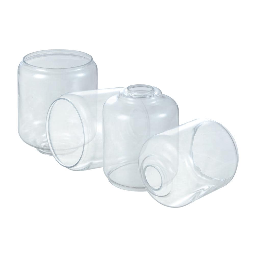 6.75 in. Clear Glass Cylindrical Pendant Shade with 1.69 in. Neckless Fitter(4 pack) 
