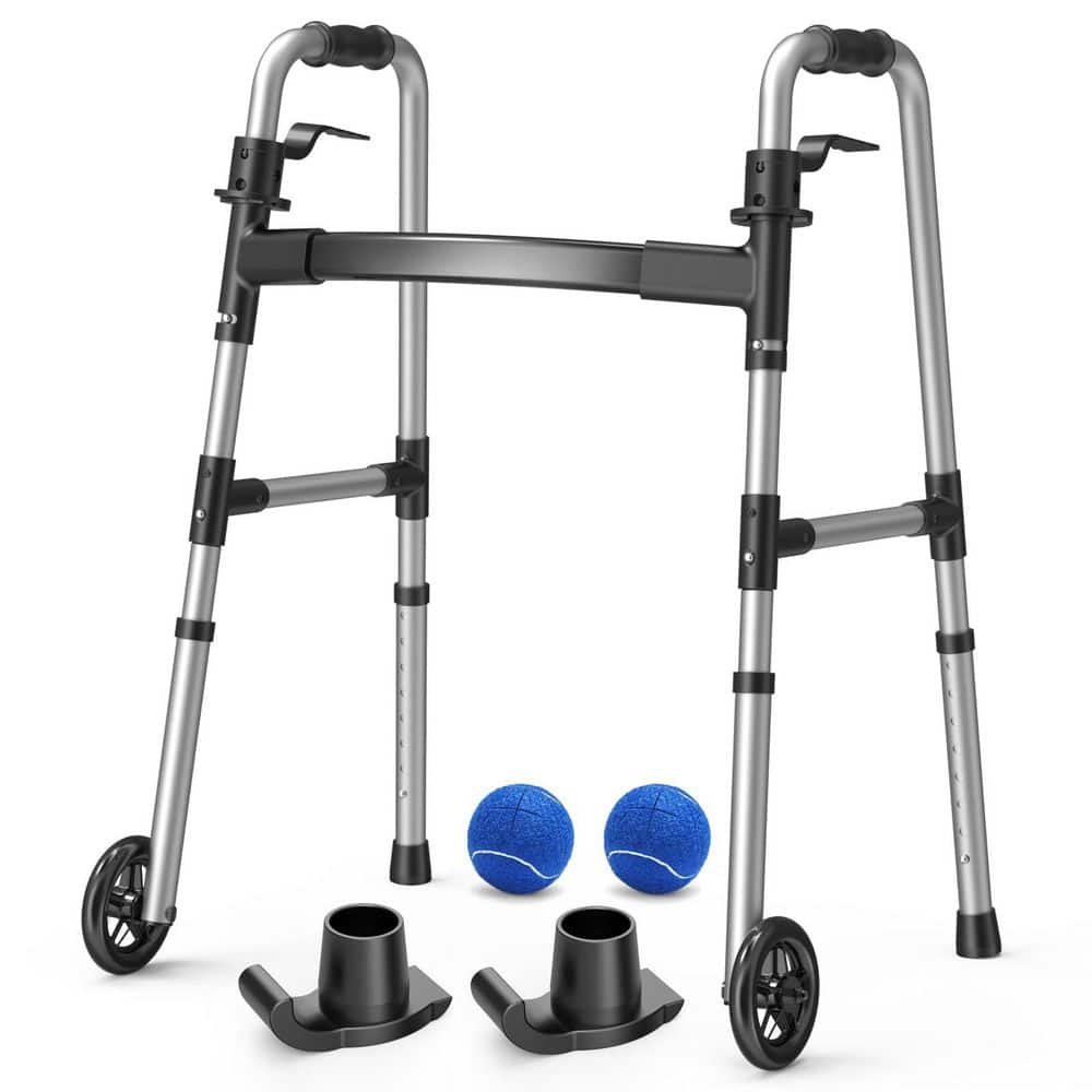 Standard Compact Folding Walker for Seniors, Lightweight Adjustable with 5 in. Wheels & 2 Precut Tennis Balls, 350 lbs. price history on PriceWatchPro