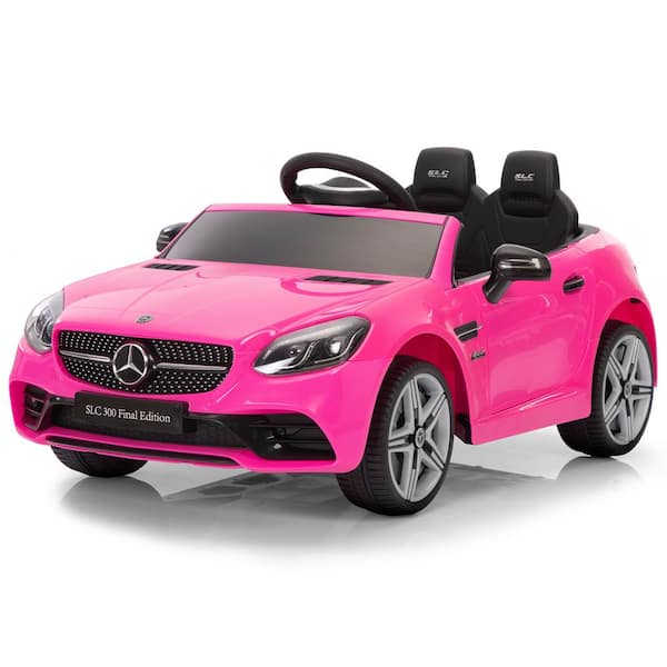 TOBBI 12-Volt Kids Car Ride On Licensed Mercedes-Benz Electric Vehicle with LED Lights, Pink