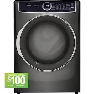 8.0 Cu. Ft Front Load Perfect Steam Electric Dryer with LuxCare Dry and Instant Refresh in Titanium