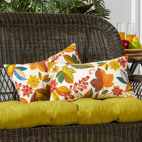 Greendale Home Fashions Esprit Floral Lumbar Outdoor Throw Pillow