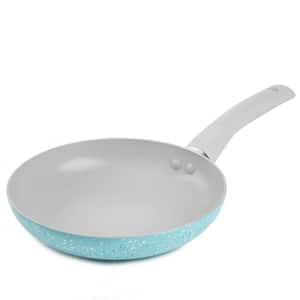 Venus 8 in. Aluminum Pressed Nonstick Speckle Frying Pan in Grey and Blue