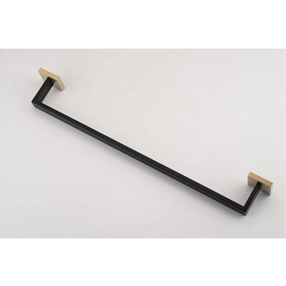 8-Piece Matte Black and Gold Stainless Steel Bathroom Hardware Set