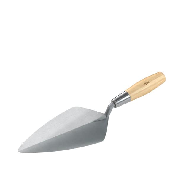 Bon Tool 10 in. Keystone Forged Steel Narrow London Masonry Brick Trowel with Wood Handle