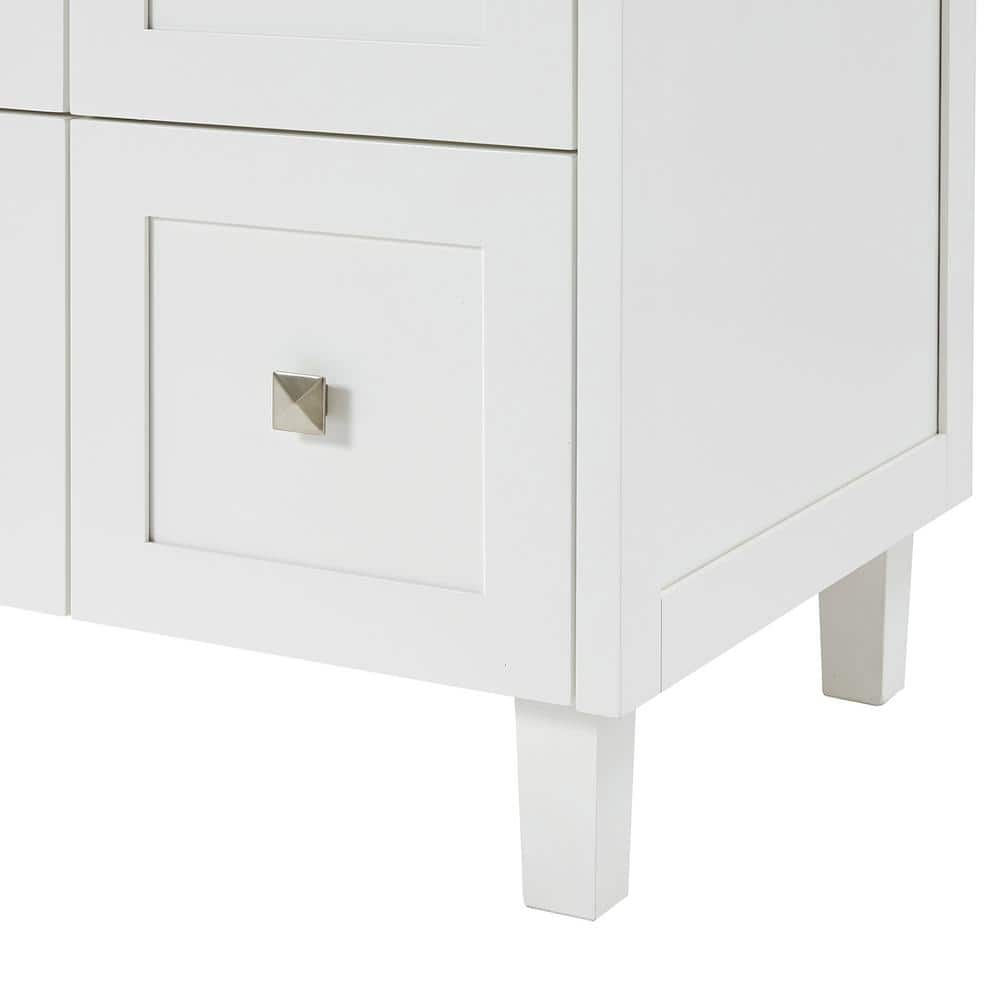 Monroe 72" White Solid Wood Double Freestanding Bathroom Vanity