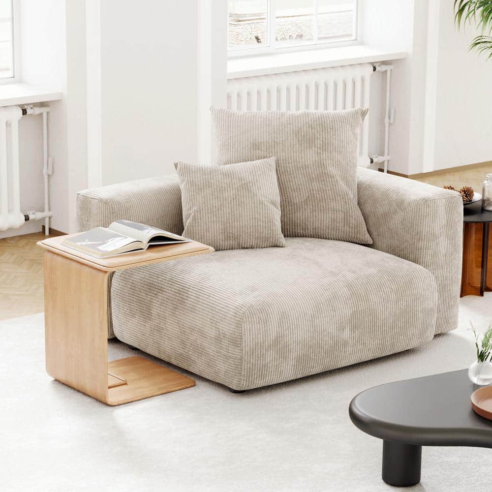 Magic Home 51 in. Oversized Deep Seat Square Arm Corduroy Accent