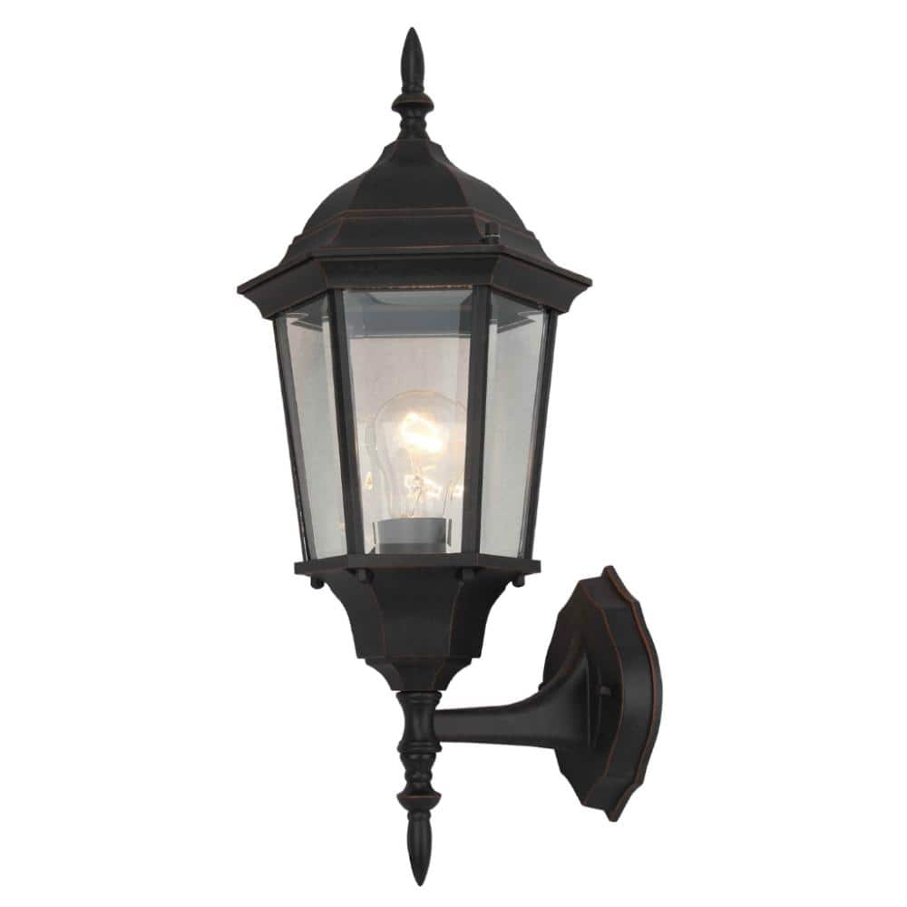 JV Bronze Motion Sensing Dusk to Dawn Outdoor Hardwired Lantern Sconce ...