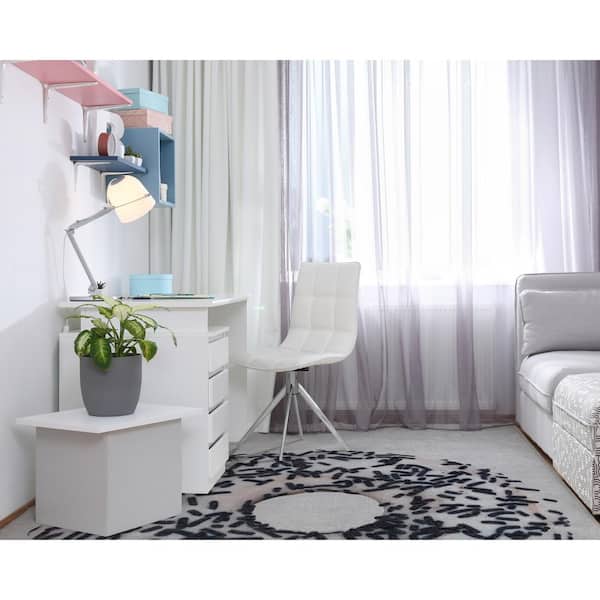 Apollo White Sprinkles Donut Modern Printed Ivory Black 5 ft. x 7 ft. Area Rug