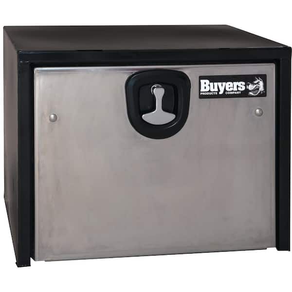 Buyers Products Company 18 in. x 18 in. x 30 in. Gloss Black Steel Underbody Truck Tool Box with Stainless Steel Door