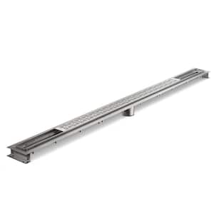 Stainless Steel Linear Shower Drain 60 in. with Basket Weave Grate